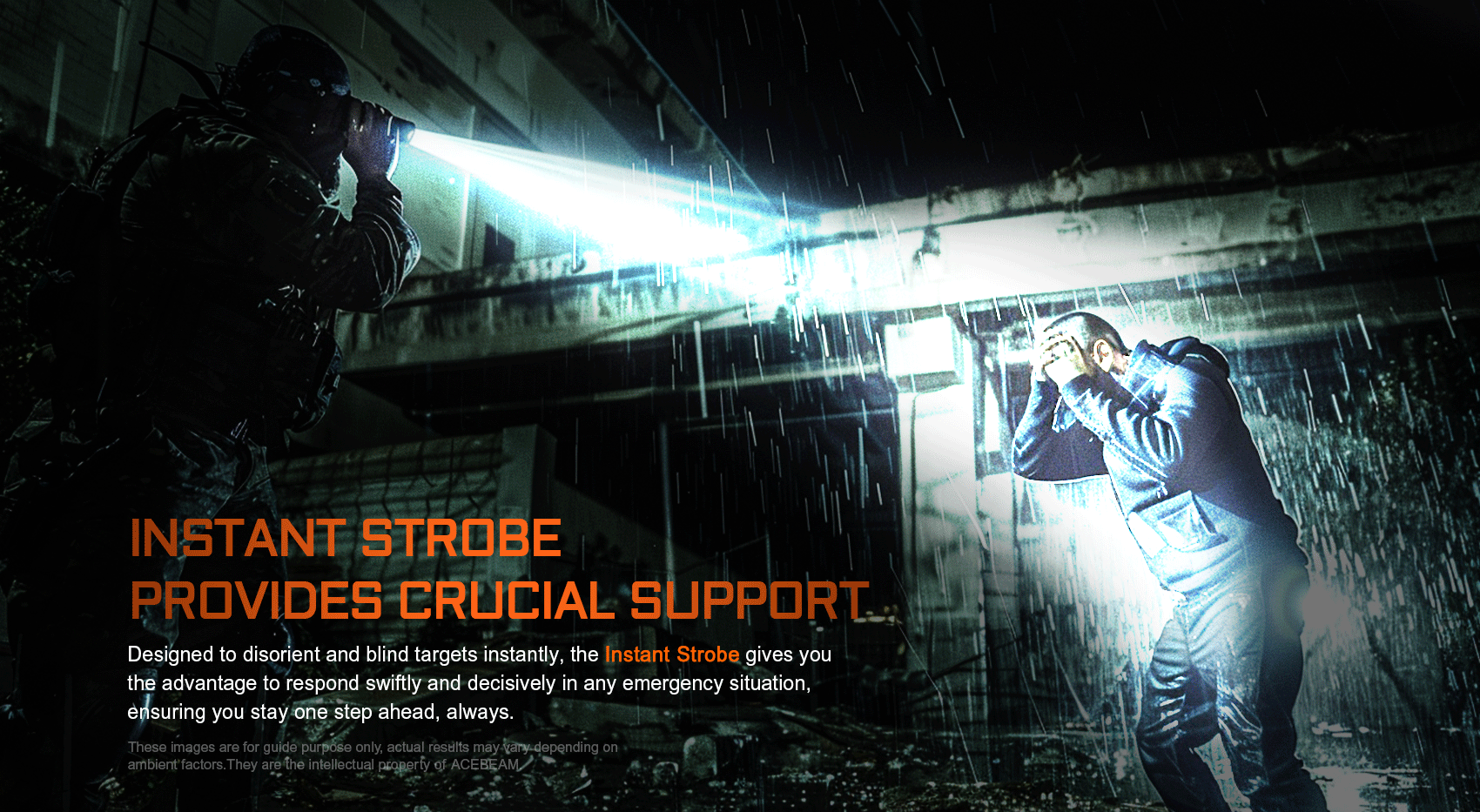 מצב ההבהוב (STROBE) של Acebeam T37 מספק עזרה קריטית במצבי חירום