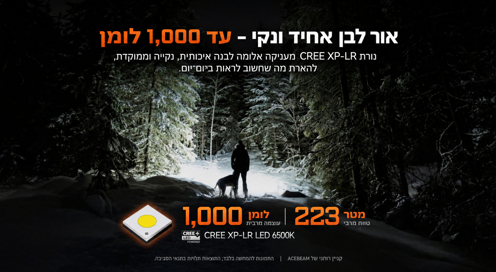 ACEBEAM K1 – אור לבן ועוצמת הארה – בעברית