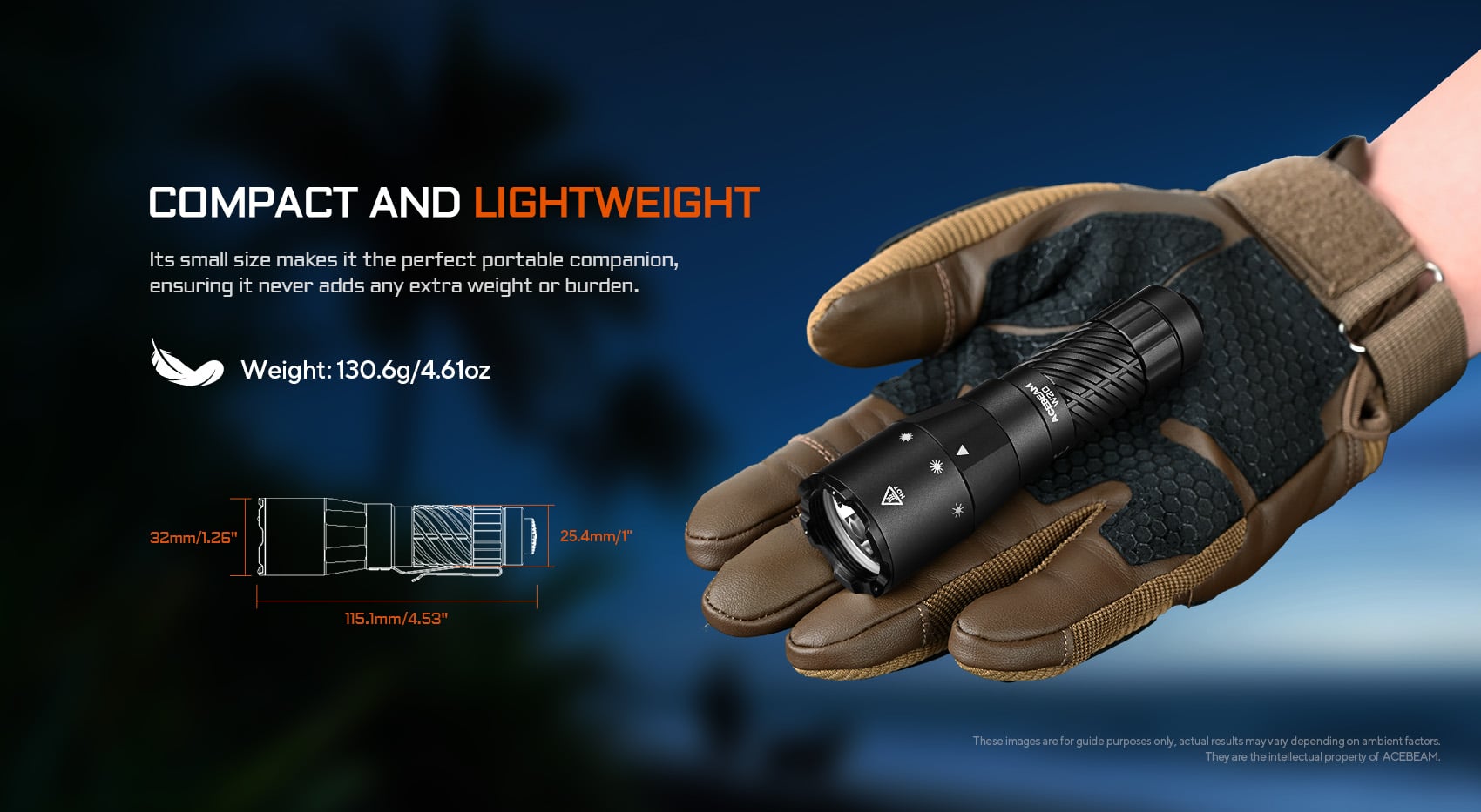 קומפקטי וקל משקל Acebeam W20 LEP