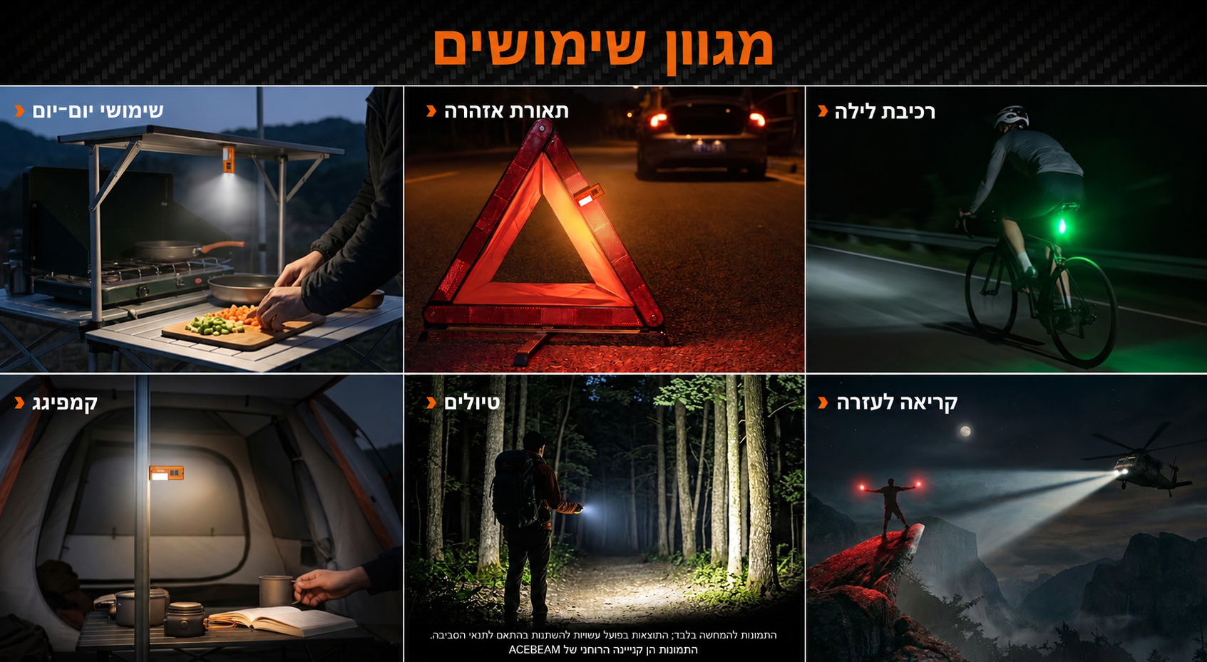 Acebeam UC3A – מגוון שימושים בעברית