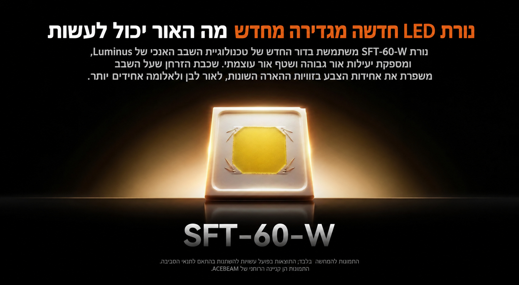 Acebeam P20 Mini – טכנולוגיית נורת SFT-60-W בעברית