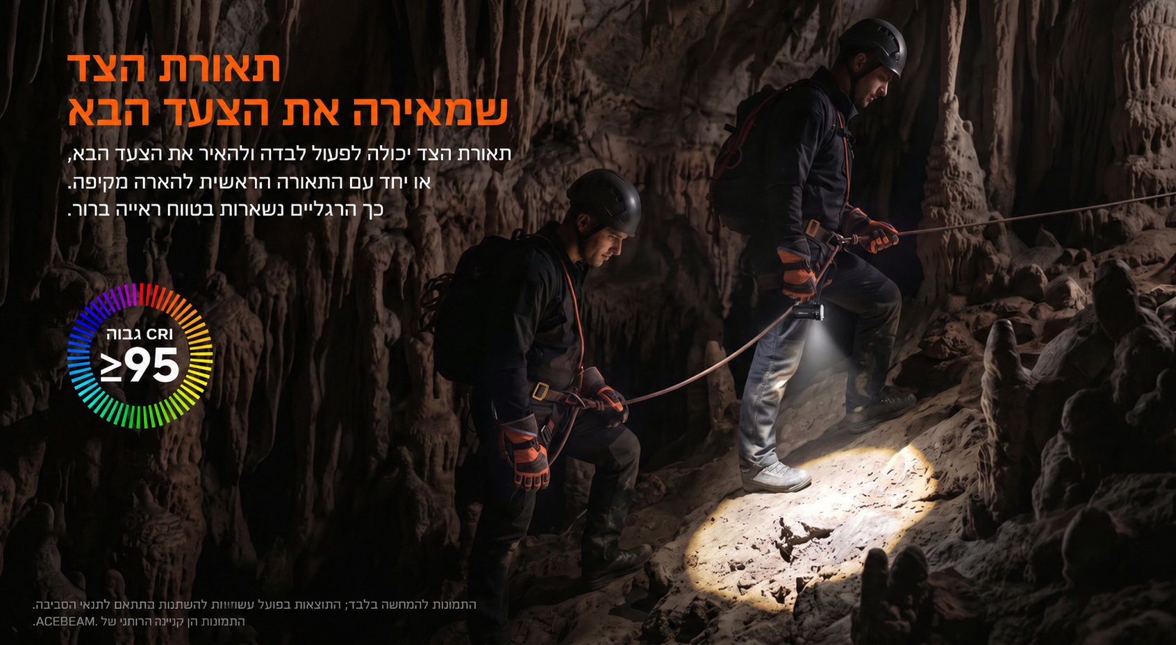 Acebeam X80GT 3 – תאורת צד עם מדד מסירת צבע CRI ≥95, כיתוב בעברית